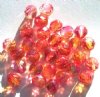 25 8mm Faceted Tri Tone Crystal/Orange/Cherry AB Firepolish Beads